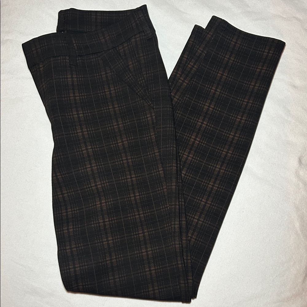 Kut from the Kloth Brown and Black Plaid Pants